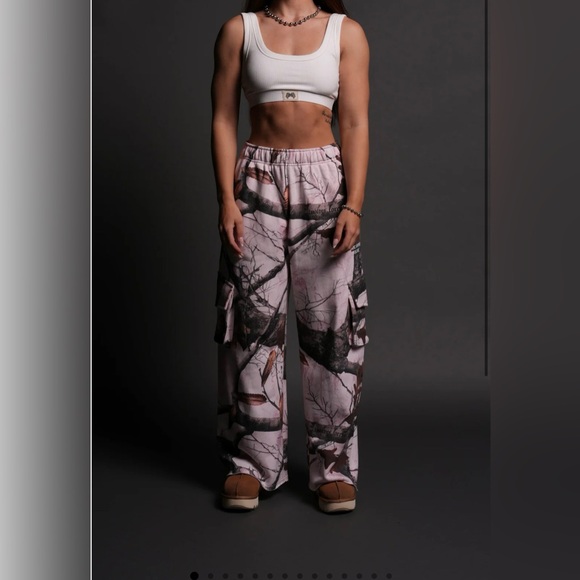 Darc Sport Pants - DARC SPORT WOLVES DURST CARGO SWEATS IN BROWN/LIGHT MAUVE WOODLAND CAMO SZ SMALL